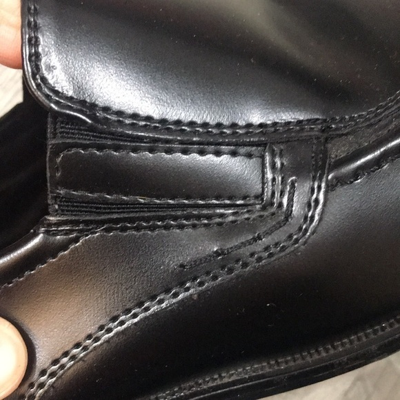 Joseph Abboud Black Leather Square Toe Slip-On Loafers size 10.5 - Picture 7 of 10